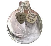 Décoration de Noël commémorative transparente avec pendentif en métal, boule d'ange transparente à suspendre au sapin de deuil, souvenir d'amour pour la perte de vos proches (fils)