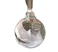 Décoration de Noël commémorative transparente avec pendentif en métal, boule d'ange transparente à suspendre au sapin de deuil, en mémoire d'amour pour la perte de vos proches, (papa)
