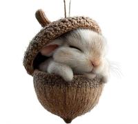 Décoration de Noël confortable en forme de pomme de pin, écureuil, renard à suspendre, décoration d'intérieur (E)