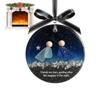 Décoration de Noël d'amitié - Pendentif arbre en acrylique 2D, figurine décorative de vacances, cadeau d'amitié | Décoration d'intérieur saisonnière pour rebord de fenêtre extérieur, cour