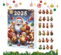 Décoration de Noël de l'Avent - Cintre en acrylique 2D - Calendrier compte à rebours 2025 - Breloques d'animaux pour sapin de Noël, voiture, rétroviseur, maison, fête, mur, porte, fenêtre, décoration