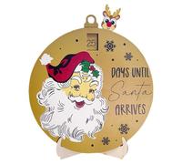 Décoration de Noël de l'Avent - Compte à rebours de Noël - Décoration coulissante de sapin de Noël en bois - Ornement du Père Noël, 25 jours jusqu'au compte à rebours de Noël pour la décoration