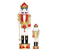 Décoration de Noël de Nutcracker - Figurine roi bois de 35 cm | Décoration classique de tambours de casse-noisette pour cuisine chambre à coucher du salon | Décóration de tables de fête pour table