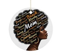 Décoration de Noël, décoration de Noël à suspendre pour sapin de Noël, souvenir commémoratif de l'histoire noire, 7,5 cm, ornements ronds en céramique, cadeaux de Noël