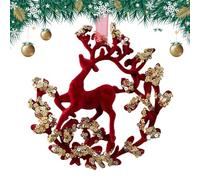 Décoration de Noël - Décoration festive à suspendre avec flocage rouge pour décoration murale, porte et fenêtre en vacances, matériau résistant aux intempéries avec un aspect saisonnier vif