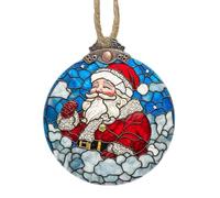 Décoration De Noël Décorations de Noël en vitrail Père, Lune Blanche, étoile, Attrape-Soleil pour fenêtre, Ornements à Suspendre pour Sapin, Bleu, Femmes, Hommes, Mamans et Amis