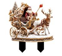 Décoration de Noël d'extérieur - En acrylique 2D - Figurine de Père Noël avec renne et traîneau - Décoration de Noël extérieure - 26 x 23 cm - Décoration de Noël pour pelouse, cour et pot de fleurs