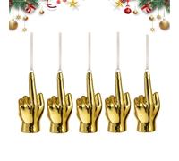 Décoration de Noël Doigt d'honneur, Ornement Suspendu Humoristique pour Adulte, Cadeau Impertinent pour collègues, Amis, Idée Cadeau Originale (5PCS)