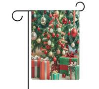 Décoration de Noël, drapeau de jardin, maison, pelouse, panneau de bienvenue, bannière double face, petits drapeaux personnalisés pour piscine, cour, extérieur, décoration murale de la maison, 32,6 x