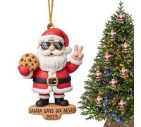 Décoration de Noël du Père Noël acrylique 2D à suspendre, décorations de Noël pour maison, cuisine, extérieur, jardin, patio, mur et fenêtre