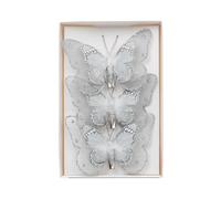 Décoration de Noël élégante en forme de papillon délicat à suspendre avec clip pour arbre et couronne de papillons de tailles assorties