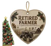 Décoration de Noël en acrylique 2D en forme de cœur pour décoration | Souvenir de retraite pour agriculteur, pompier, homme, chauffeur de camion, collègue, enseignant, infirmière