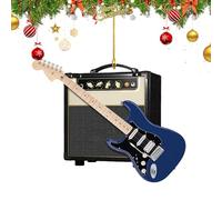 Décoration de Noël en acrylique 2D en forme de guitare électrique pour musiciens, amateurs de musique, décoration de vacances festive pour joueurs de guitare