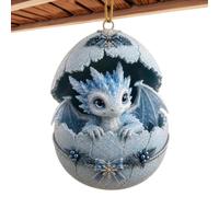 Décoration de Noël en acrylique 2D en forme d'œuf de dragon mignon | Décorations de sapin de Noël pour rassemblements de vacances, porte d'entrée, mur, armoire, porche