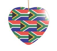 Décoration de Noël en acrylique avec drapeau sud-africain - Cadeau de mariage personnalisé - Pour jeunes mariés et couples