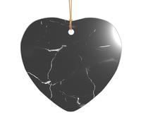 Décoration de Noël en acrylique avec imprimé marbre noir pour jeunes mariés et couples