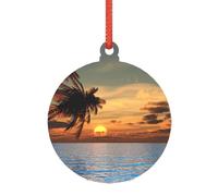 Décoration de Noël en acrylique avec palmier et océan, souvenir pour les jeunes mariés, cadeaux de mariage