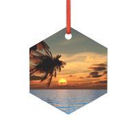 Décoration de Noël en acrylique avec palmier et océan, souvenir pour les jeunes mariés, cadeaux de mariage