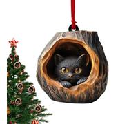 Décoration de Noël en Acrylique - Ornements de Noël en Acryllique 2D Animaux,Pendable Portable pour Voiture Maison Sacs Cadeaux Téléphones et Collègues