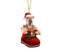 Décoration de Noël en acrylique pour chien en forme de botte de Père Noël - Ornement de Noël - Décoration de Noël OjE154 (B, taille unique)