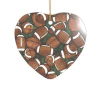 Décoration de Noël en acrylique pour jeunes mariés et couples Motif ballon de football Vert