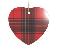 Décoration de Noël en acrylique pour jeunes mariés et couples Motif carreaux rouges et noirs