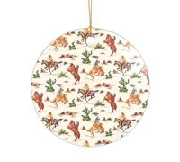 Décoration de Noël en acrylique pour jeunes mariés et couples Motif cheval de cowboy