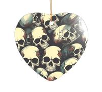 Décoration de Noël en acrylique pour jeunes mariés et couples Motif crâne squelette