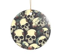 Décoration de Noël en acrylique pour jeunes mariés et couples Motif crâne squelette