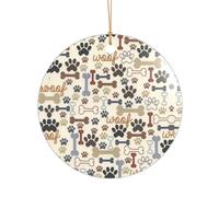 Décoration de Noël en acrylique pour jeunes mariés et couples Motif empreintes de pattes de chien