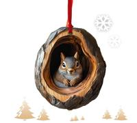 Décoration de Noël en acrylique sur le thème des animaux, ornement de sapin de Noël dessin animé, pendentif 2D pour arbre de Noël, décoration murale réaliste d'animaux, raton laveur, chouette