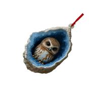 Décoration de Noël en acrylique transparent en forme d'animal - Motif hibou - Décoration sûre pour enfants et animaux domestiques - Utilisation ronde