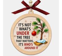 Décoration de Noël en bois à 2 couches avec inscription « It's Not What's Under The Tree That Matters It's Who's Around It »
