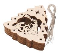 Décoration De Noël en Bois À Suspendre, 20 Pièces Pendentifs De Crèche De Noël avec Cordes, Suspensions en Bois Souvenir De Crèche, Décorations De L'Avent sur Le Thème De La Naissance De Jésus