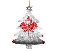 Décoration de Noël en bois à suspendre en forme de drapeau du Canada