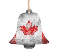 Décoration de Noël en bois à suspendre en forme de drapeau du Canada
