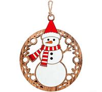 Décoration de Noël en bois avec corde pour intérieur - Décoration de Noël de style européen - Décoration de Noël en bois naturel (trois)