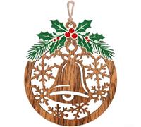 Décoration de Noël en bois avec corde pour intérieur - Décoration de Noël de style européen - Décoration de Noël en bois naturel (2)