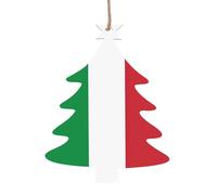 Décoration de Noël en bois avec drapeau italien - Décoration de sapin de Noël, anges, cloches