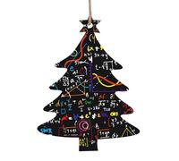 Décoration de Noël en bois avec impression de formule mathématique, décoration de sapin de Noël, anges, cloches