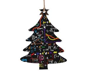 Décoration de Noël en bois avec impression de formule mathématique, décoration de sapin de Noël, anges, cloches