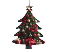 Décoration de Noël en bois avec impression Merry Christmas - Décoration de sapin de Noël - Anges et cloches