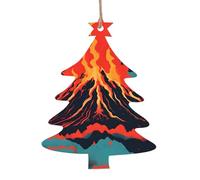 Décoration de Noël en bois avec impression volcan - Décoration de sapin de Noël - Anges et cloches