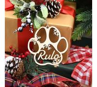 Décoration de Noël en bois avec nom personnalisé, décoration de Noël personnalisée découpée au laser, décoration de sapin de Noël personnalisée (2, 10 pièces)