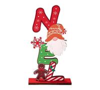 Décoration de Noël en bois faite à la main en forme de bonhomme en pain d'épice et de rennes pour festival, maison, bureau, décoration de table conviviale