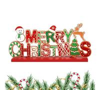 Décoration de Noël en Bois pour Bureau Art Panneau Décoration fête | Décor Pour Plateau À Étages De Noël Ornement De Bureau Pour Maison Et Manteau De Cheminée Décor De Dîner E