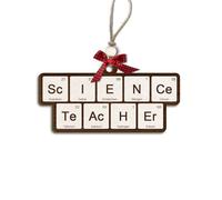 Décoration de Noël en bois pour professeur scientifique, tableau périodique des éléments chimiques pour décoration de sapin de Noël, cadeaux souvenirs de vacances scientifiques pour enseignants de