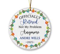 Décoration de Noël en céramique 2025, décoration de retraite personnalisée, ornements personnalisés pour retraite, collègue, patron, enseignant - Officiellement retraité Not My Problem Anymore