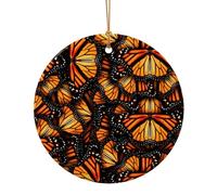 Décoration de Noël en céramique à suspendre en forme de tas de monarques oranges - Célébrez la famille cette décoration de Noël, cadeau pour la famille, les amis