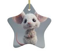 Décoration de Noël en céramique à suspendre en forme d'étoile WHJDPP The Shy Little Mouse Image petite et exquise